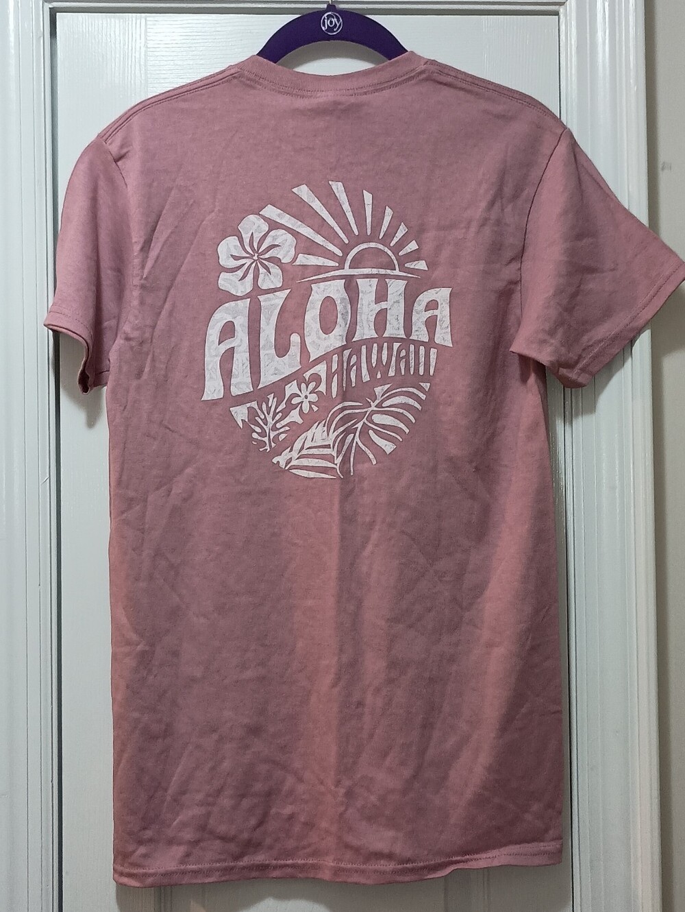 ABC Store Dusty Rose Aloha Sunny Hawaii Graphic Short Sleeve Tee Small NWT